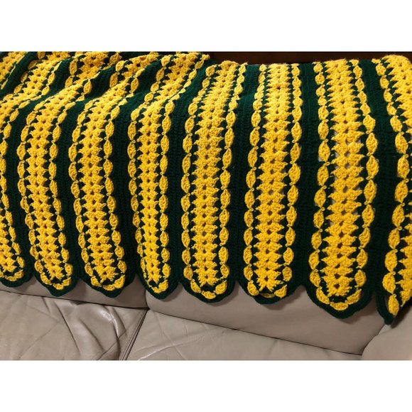 Green Bay Packers Inspired Afghan 52×72 Blanket Gr